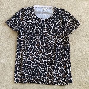JCrew Short Sleeved Leopard Sweater